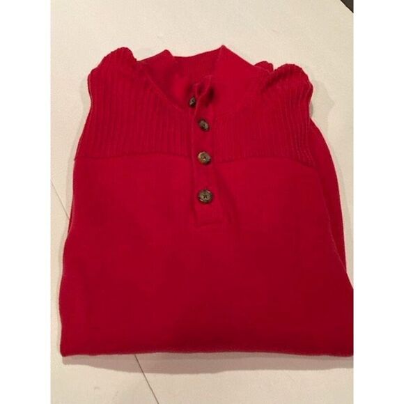 G.H. Bass & Co Men's Red Pullover Sweater Mock Neck Size XL EUC - Picture 7 of 12